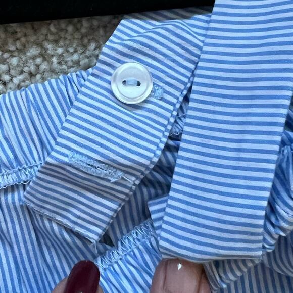 NWOT Kaii off shoulder striped cotton top women’s size large - Picture 10 of 11